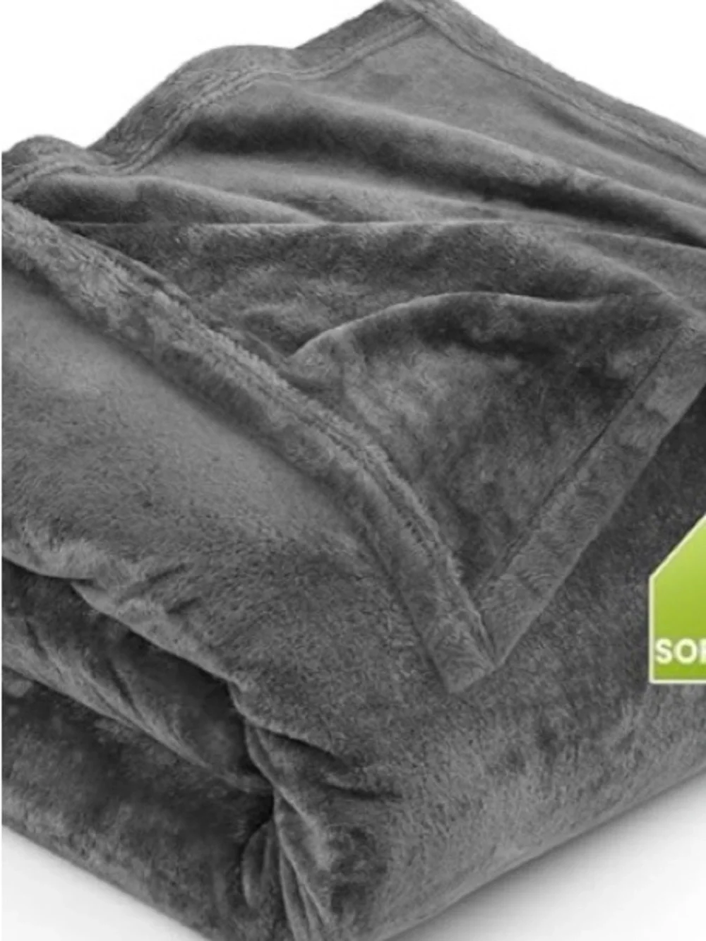 Twin Blanket Luxurious Gray Plush Throw Blanket